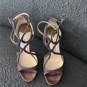 Jimmy Choo Dark Brown Strappy Heels